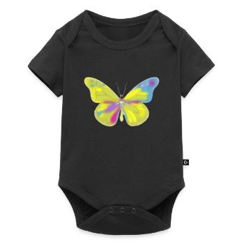 Bunte Schmetterling - Baby Premium Kurzarmbody - Schwarz - Vorne