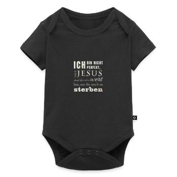 Jesus is Lord, Saves, Christus, Jesus, Bibel, God - Baby Premium Kurzarmbody - Schwarz - Vorne