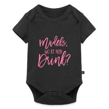 Mädels wo ist mein drink JGA Geschenk - Baby Premium Kurzarmbody - Schwarz - Vorne
