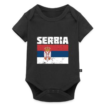 Serbie cadeau drapeau tshirt drapeau Serbie - Body à manches courtes Premium Bébé - noir - Devant