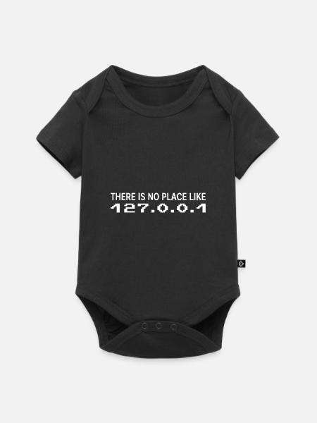 There is no Place like 127 0 0 1 Geschenk - Baby Premium Kurzarmbody - Schwarz