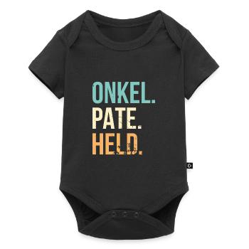 Onkel Pate Held Geschenk - Baby Premium Kurzarmbody - Schwarz - Vorne