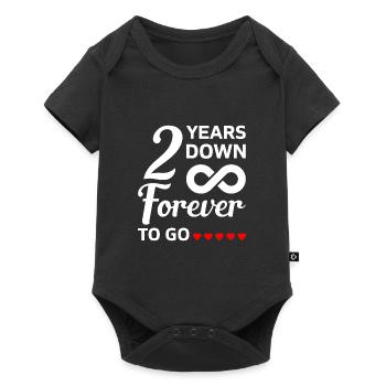 2 Years Down pour toujours un cadeau d'anniversaire de mariage - Body à manches courtes Premium Bébé - noir - Devant