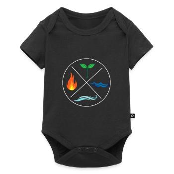 Quatre éléments de protection de l'environnement nature cadeau - Body à manches courtes Premium Bébé - noir - Devant