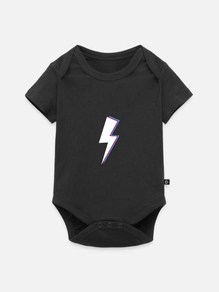 Blitz Retro Vintage Style Geschenk - Baby Premium Kurzarmbody - Schwarz