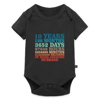 Husband anniversary 10 year couple gift - Baby Premium short-sleeve bodysuit - black - Front