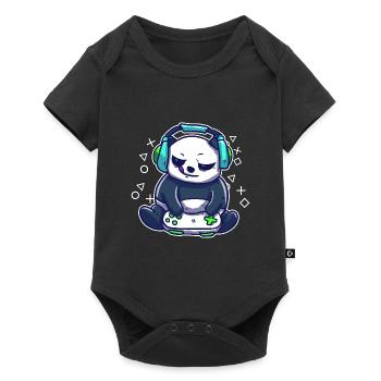Gambler Gaming Panda Plays PC Games Video Games - Baby Premium short-sleeve bodysuit - black - Front