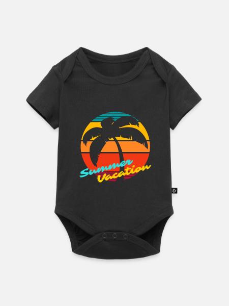 SOMMERURLAUB - Baby Premium Kurzarmbody - Schwarz