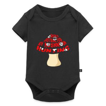 Abgelenkt durch Pilze, Gemüse, Natur - Baby Premium Kurzarmbody - Schwarz - Vorne