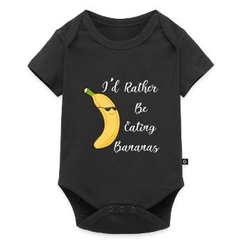 Banana Eating Healthy Food Exotic Fruits - Baby Premium short-sleeve bodysuit - black - Front