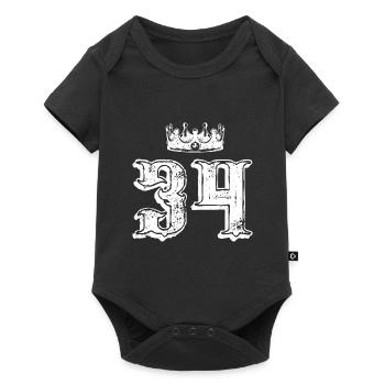 34 Number crown - Baby Premium short-sleeve bodysuit - black - Front