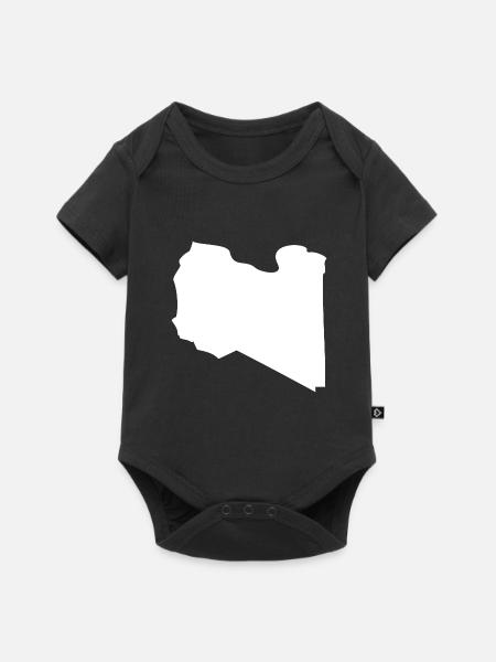 Libyen Landkarte Flagge - Baby Premium Kurzarmbody - Schwarz