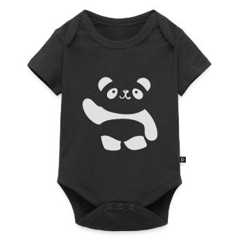 Illustration de croquis de panda, animal animalier - Body à manches courtes Premium Bébé - noir - Devant