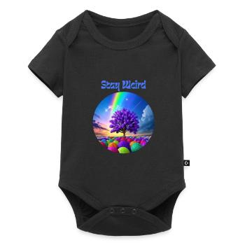 Stay Weird, arbre abstrait de couleurs - Body à manches courtes Premium Bébé - noir - Devant
