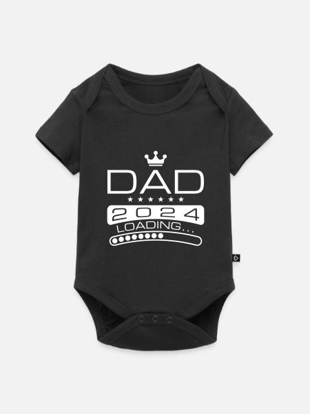 Dad 2024 Loading Papa - Baby Premium Kurzarmbody - Schwarz