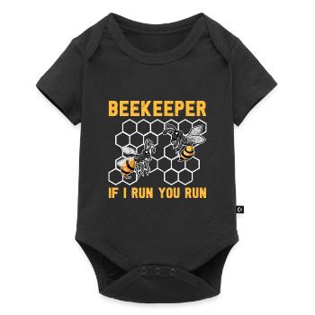 Quand je cours, tu cours abeille trop drôle apiculteur - Body à manches courtes Premium Bébé - noir - Devant