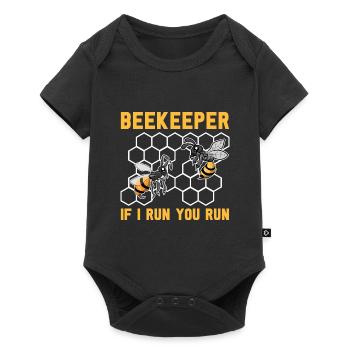 Honeycomb Beekeeping Insect Gift Bee Beekeeper - Baby Premium short-sleeve bodysuit - black - Front