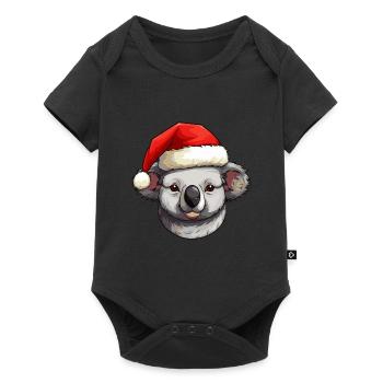 Tête d’animal de Noël Koala - Body à manches courtes Premium Bébé - noir - Devant