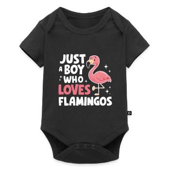 Flamingo Animal Pink - Baby Premium short-sleeve bodysuit - black - Front