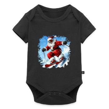 Christmas Skiers - Baby Premium short-sleeve bodysuit - black - Front