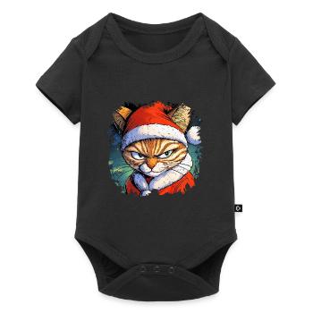 Chats Noël - Body à manches courtes Premium Bébé - noir - Devant