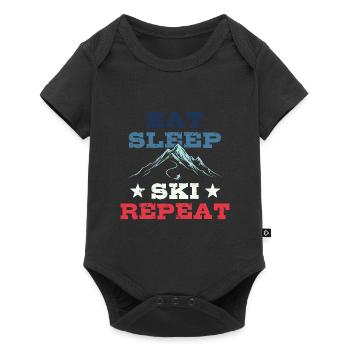 Eat Sleep Ski Repeat - Ski - Ski - Baby Premium short-sleeve bodysuit - black - Front