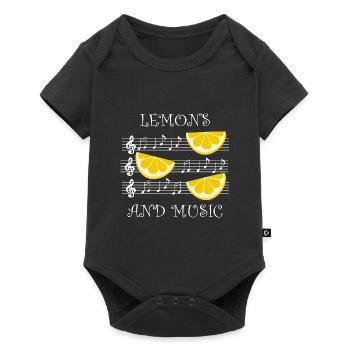 Lemons and Music Notes Musician Clef - Baby Premium short-sleeve bodysuit - black - Front