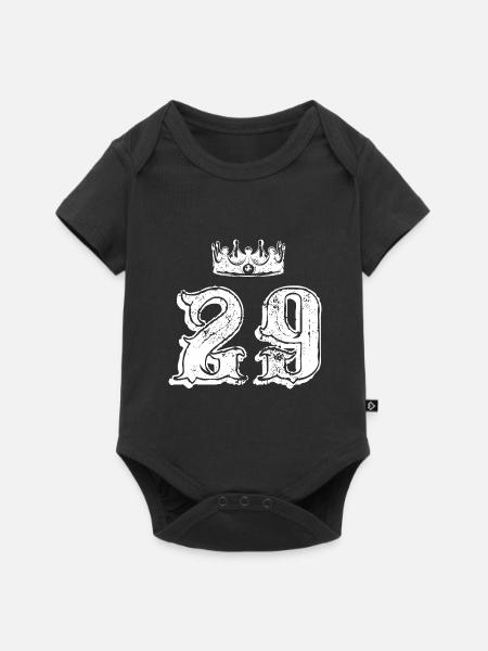 29 Zahl Krone - Baby Premium Kurzarmbody - Schwarz