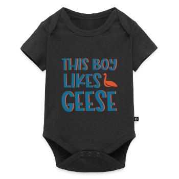 Boy Likes Geese Bird Wildlife Cute Goose - Baby Premium short-sleeve bodysuit - black - Front