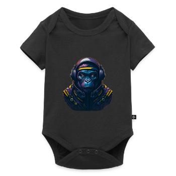 Gorilla Astronaut Monkey - Baby Premium short-sleeve bodysuit - black - Front