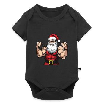 Santa Claus Muscles Gym Santa - Baby Premium short-sleeve bodysuit - black - Front