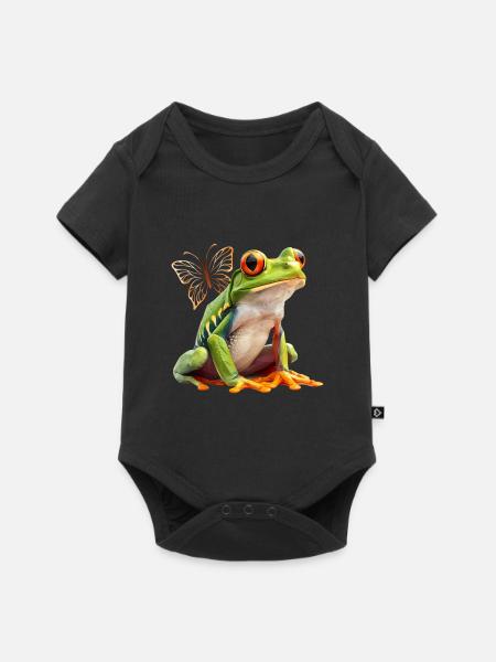 Frosch - Baby Premium Kurzarmbody - Schwarz