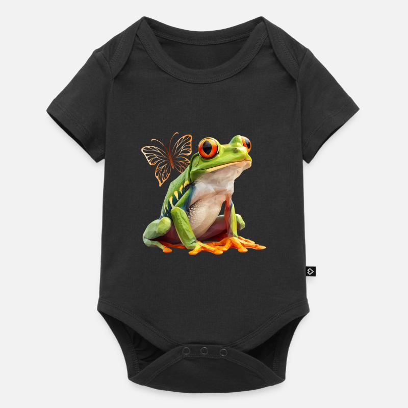 Frosch - Baby Premium Kurzarmbody - Schwarz