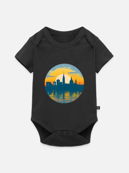 Potsdam Skyline - Baby Premium Kurzarmbody - Schwarz