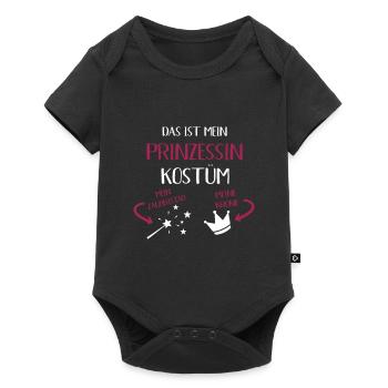 Prinzessin Kostüm Zauberstab Krone Zicke Mädchen - Baby Premium Kurzarmbody - Schwarz - Vorne