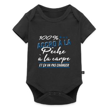 100% accro à la pêche à la carpe - Body à manches courtes Premium Bébé - noir - Devant