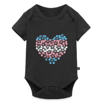 Trans Pride Heart LGBT Transgender - Baby Premium short-sleeve bodysuit - black - Front