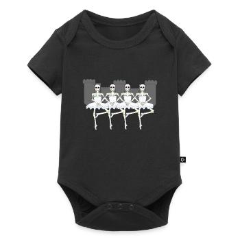 HALLOWEEN squelette ballet tête de mort de château drapeau - Body à manches courtes Premium Bébé - noir - Devant
