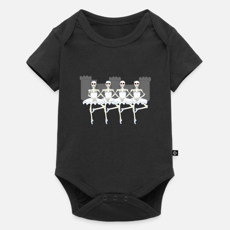 HALLOWEEN squelette ballet tête de mort de château drapeau - Body à manches courtes Premium Bébé - noir