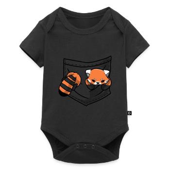 Panda Rouge Amateur d’animaux Petit Panda Ours Rouge - Body à manches courtes Premium Bébé - noir - Devant