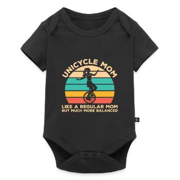 Einraddesign für eine Einradmama - Baby Premium Kurzarmbody - Schwarz - Vorne