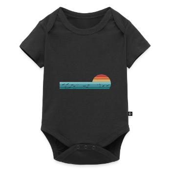 Retro Horizontal Vintage Fish Sunset Fishing - Body à manches courtes Premium Bébé - noir - Devant