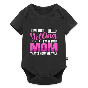 Muttertag Mutter von 2 Design für eine Mutter von - Baby Premium Kurzarmbody - Schwarz - Vorne
