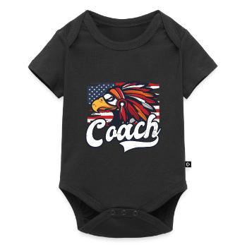 American Flag Coach 4th of July Native Eagle - Baby Premium short-sleeve bodysuit - black - Front