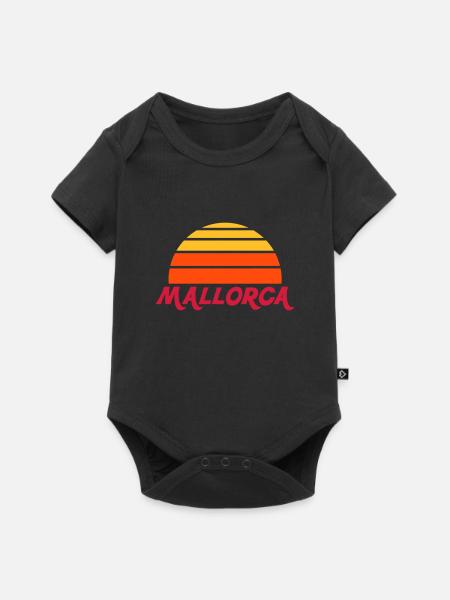 Mallorca (geteilte Halbsonne) - Baby Premium Kurzarmbody - Schwarz