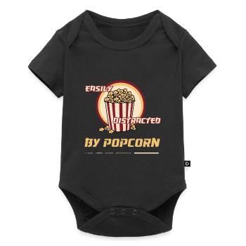 Distrait par Popcorn Ironic Quote Popcorn et films - Body à manches courtes Premium Bébé - noir - Devant