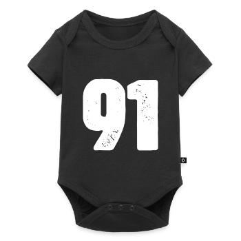 91 Number jersey - Baby Premium short-sleeve bodysuit - black - Front