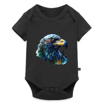 Adler - Baby Premium Kurzarmbody - Schwarz - Vorne