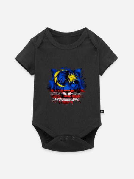 Malaysia - Baby Premium Kurzarmbody - Schwarz