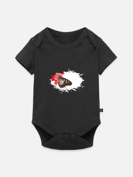 butterfly, Schmetterling - Baby Premium Kurzarmbody - Schwarz